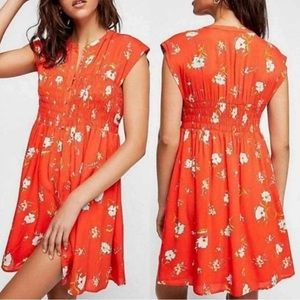 FREE PEOPLE GREATEST DAY SMOCKED MINIDRESS MINI DRESS in XS